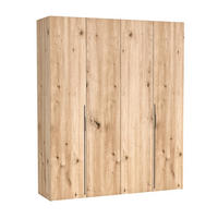 FALTTÜRENSCHRANK Omodeo 200 cm breit in Artisan-Eiche – mit WingLine-Falttüren - Eiche Artisan, Holzwerkstoff (200/240/58cm) - AX Living