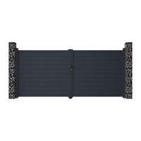 FLÜGELTOR - 392 cm x 4.6 cm - metall - anthrazitgrau Nazario - Anthrazit, Metall (392/161cm) - Vente-Unique