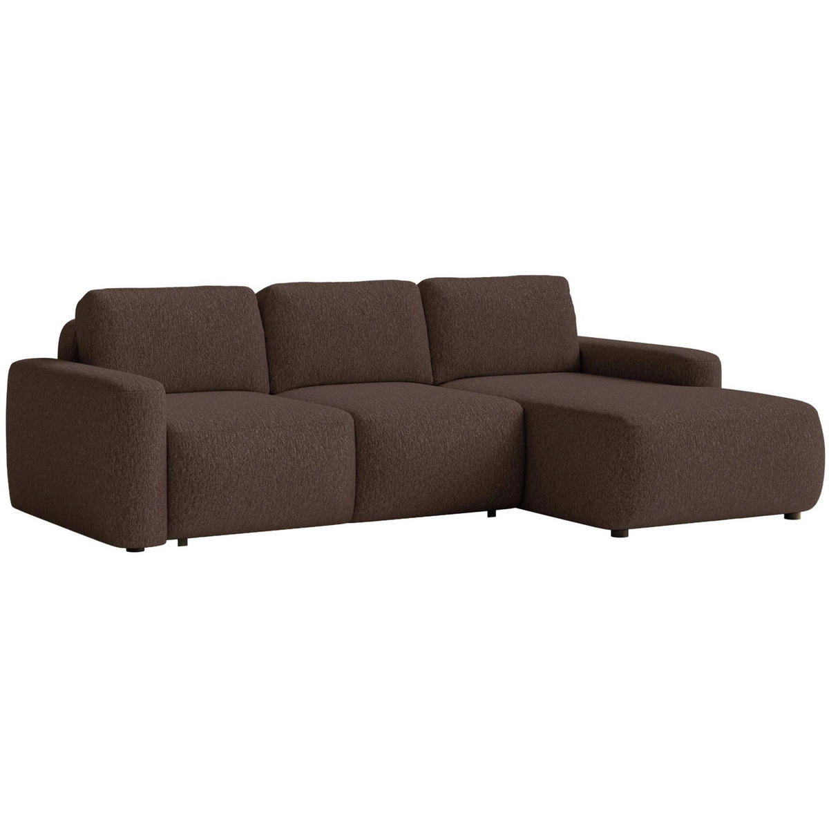 ECKSOFA Carnos Mini Braun Chenille - Schwarz/Braun, Kunststoff/Textil (164/238cm) - Selsey