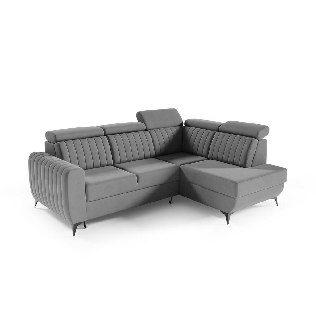 Thumbnail - Beautysofa Eckschlafsofa, Grau, Textil, L-Form,L-Form, 268x204 cm, Wohnzimmer, Sofas & Couches, Wohnlandschaften, Ecksof...