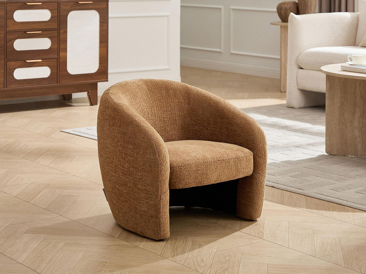 SESSEL mit gerader Rückenlehne - 1 Person - Stoff - Camel - - Hellbraun, Textil (56/52/52cm) - Vente-Unique