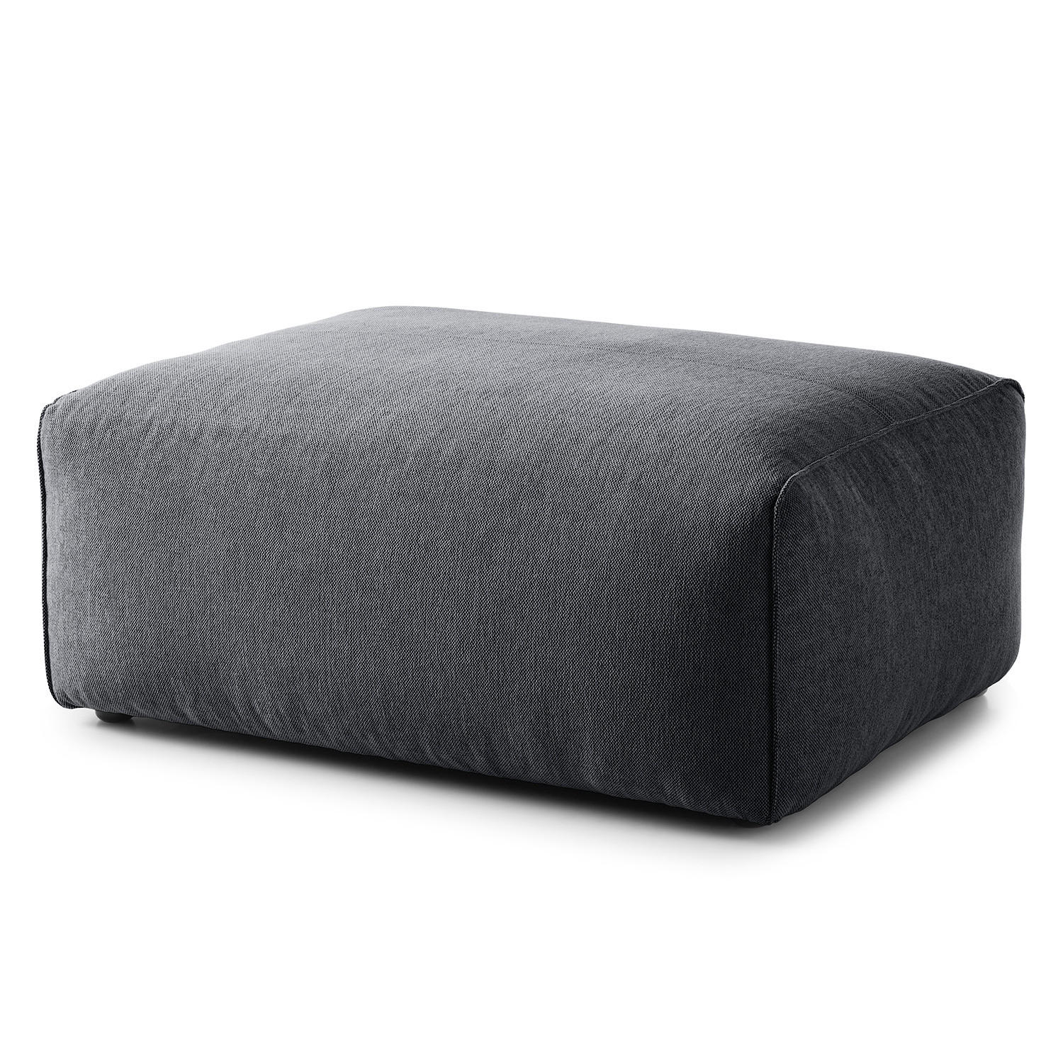 POLSTERHOCKER - Schwarz/Grau, Textil (81/38/100cm) - home24