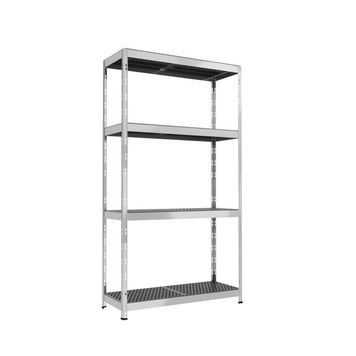 OUTDOORREGAL Metall Grau, 180x100x38 4B. - Grau, Metall (100/180/38cm) - AR Shelving