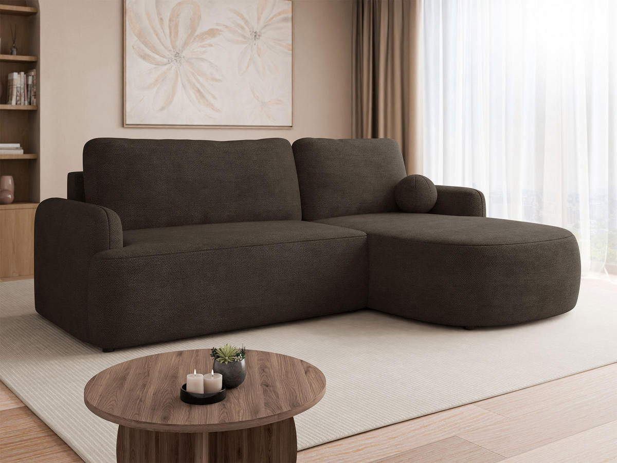 COLTAR Loridu, Dreapta - maro/negru, material plastic/material textil (174/250cm) - MIRJAN24