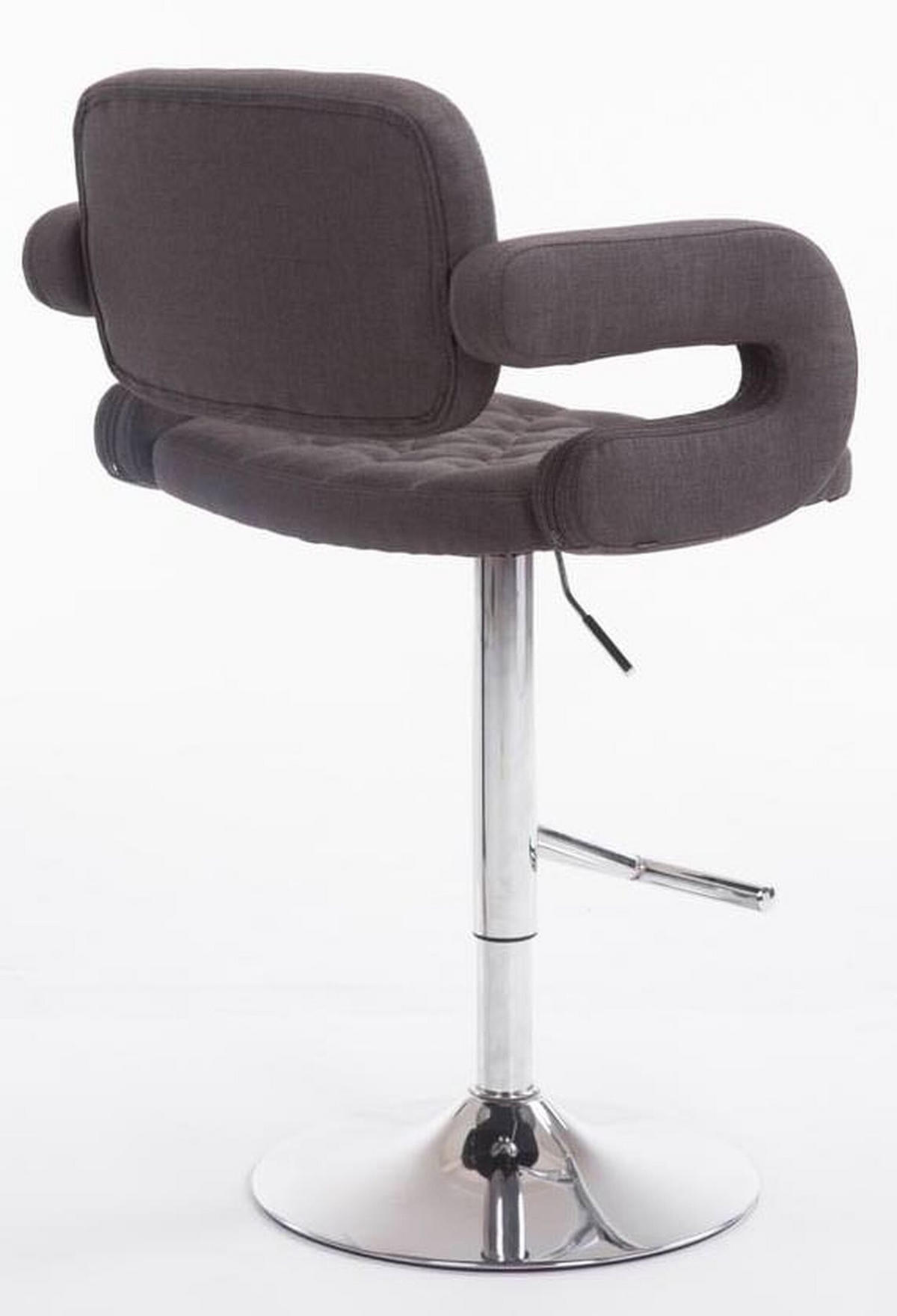 BARHOCKER Dubai, 2er Set, Gestell Metall in Chromoptik, Stoff Dunkelgrau - Chromfarben/Dunkelgrau, Textil/Metall (52/100/55cm) - TPFLiving