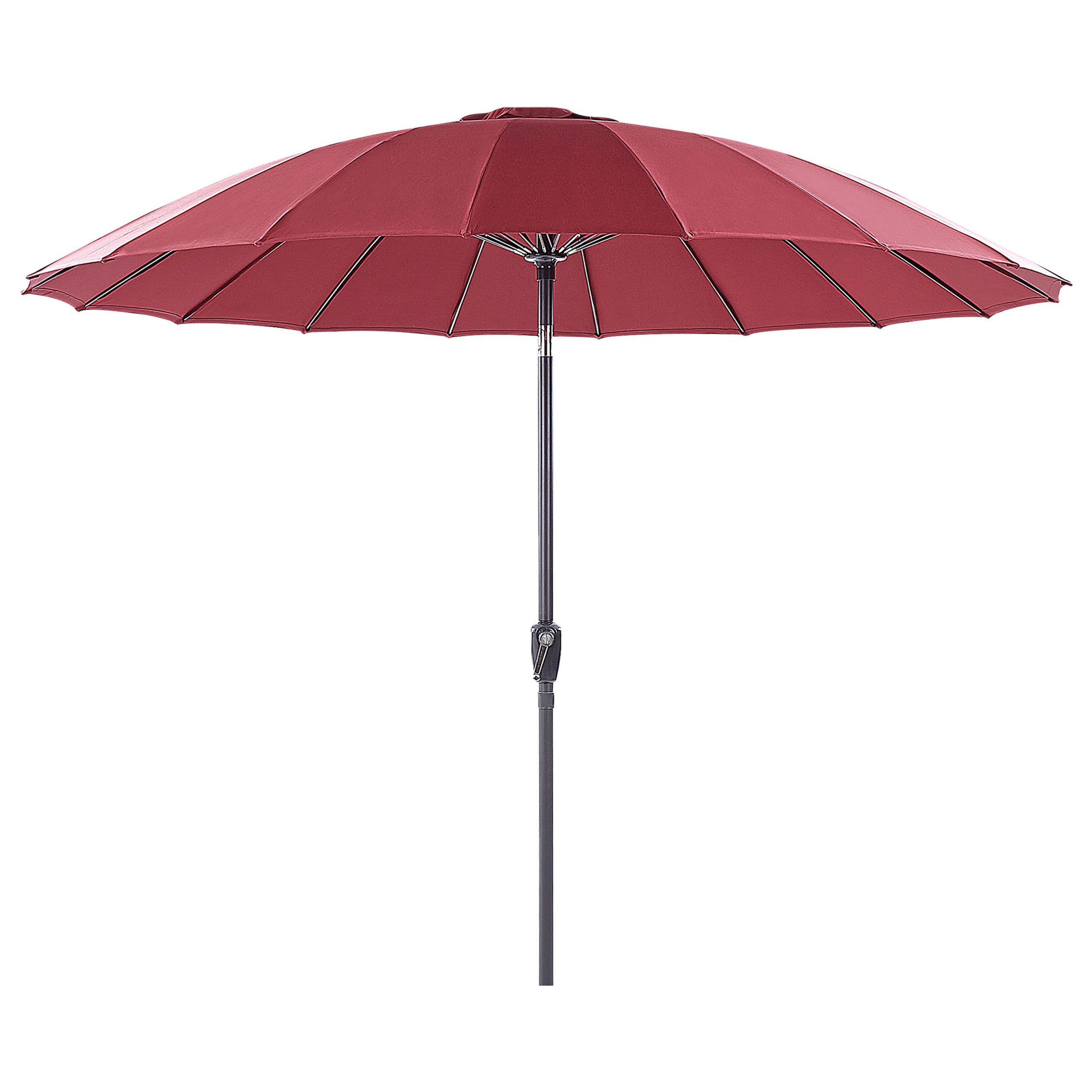 SONNENSCHIRM dunkelrot 255 cm Baia - Rot/Schwarz, Textil (255/255cm) - Beliani