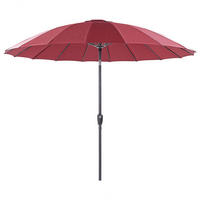 SONNENSCHIRM dunkelrot 255 cm Baia - Rot/Schwarz, Textil (255/255cm) - Beliani