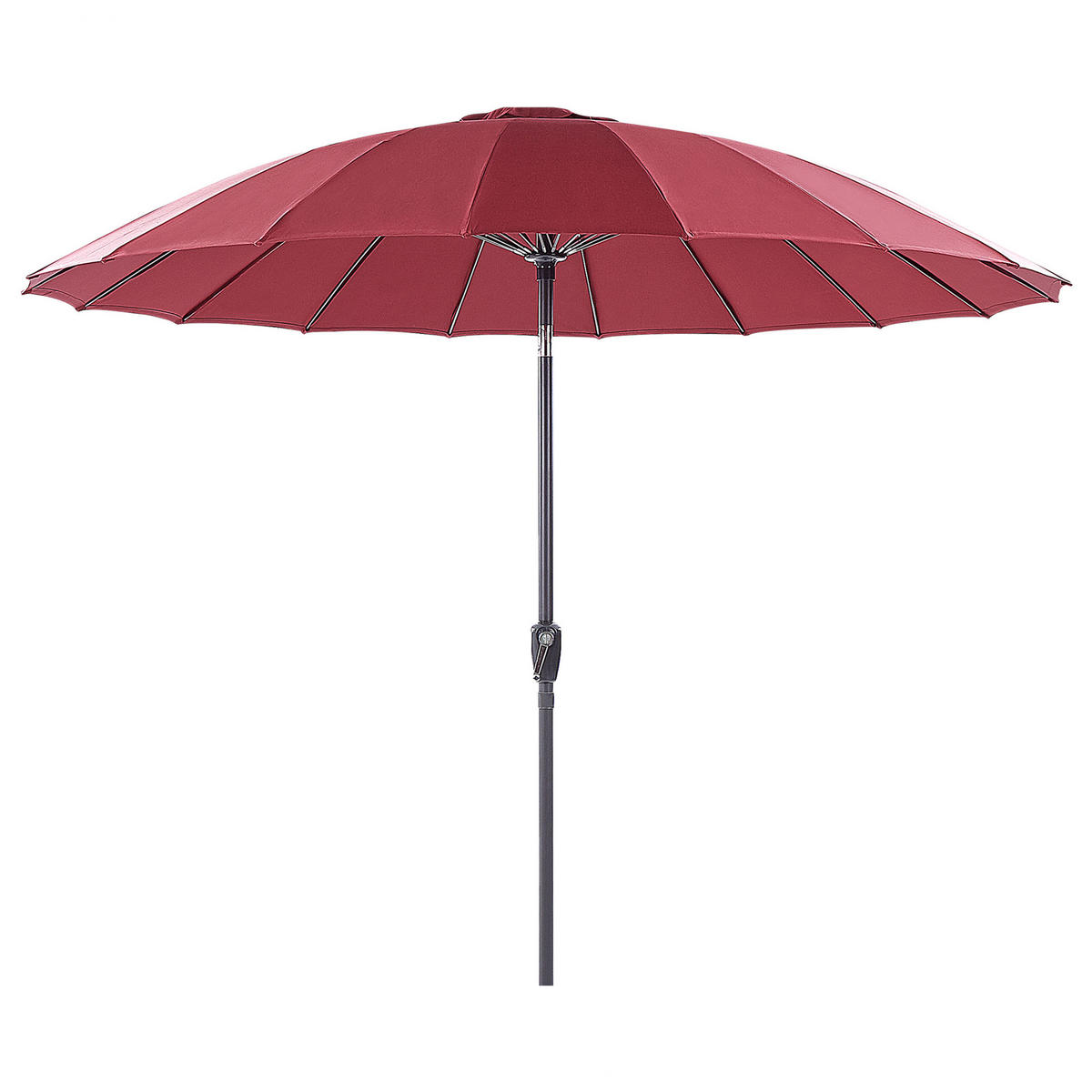SONNENSCHIRM dunkelrot 255 cm Baia - Rot/Schwarz, Textil (255/255cm) - Beliani