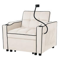SCHLAFSESSEL DE-35323 3-in-1 mit Getränkehaltern Beige - Beige, Metall (167/76/83cm) - ComfortXL