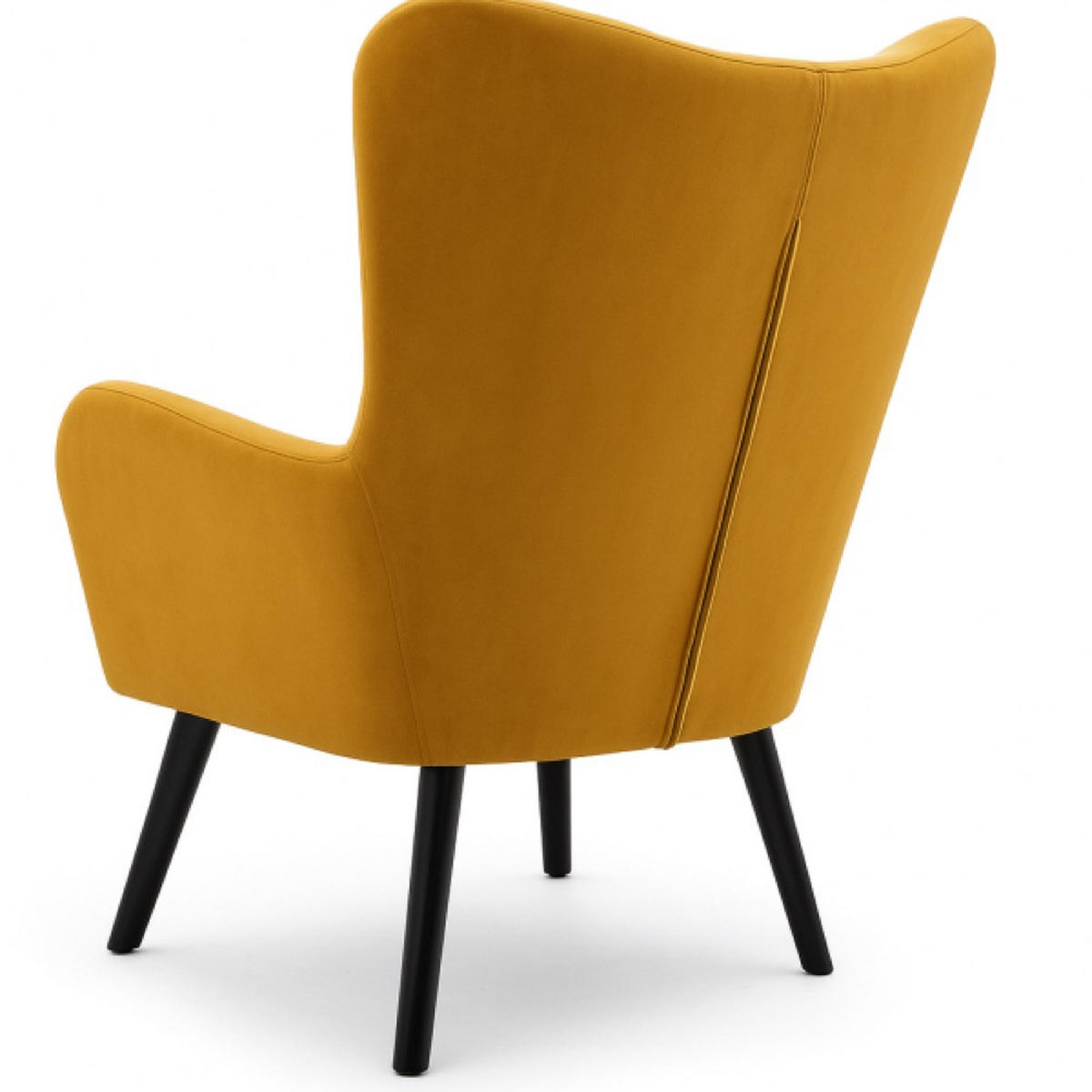 SESSEL Muskat TEDI Mit Holzbeinen Gepolstert Stoff Velluto - Gelb, Textil (76/100/78cm) - Sepro Meble