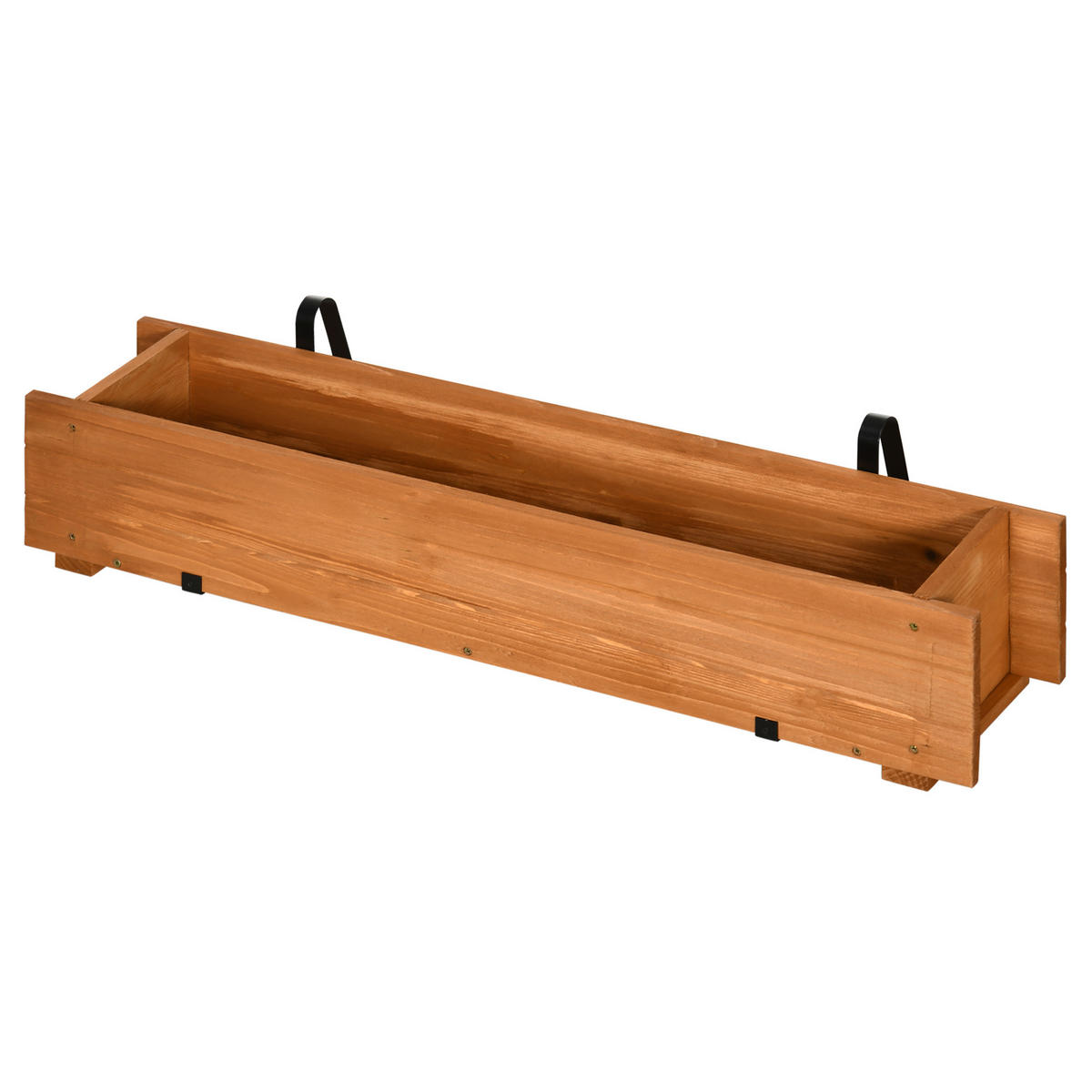 HOCHBEET DE-12123 rechteckig mit 2 Haken, 91/18/16,5 cm Braun - Braun, Holz (91/16.5/18cm) - ComfortXL