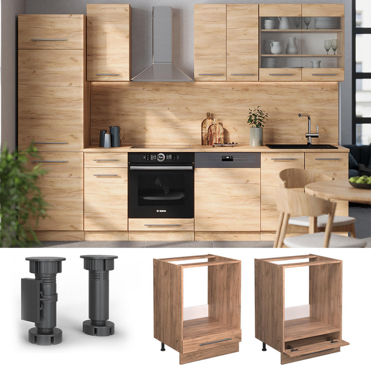 Honigeiche, Holzwerkstoff (60/82/60cm) - Vicco