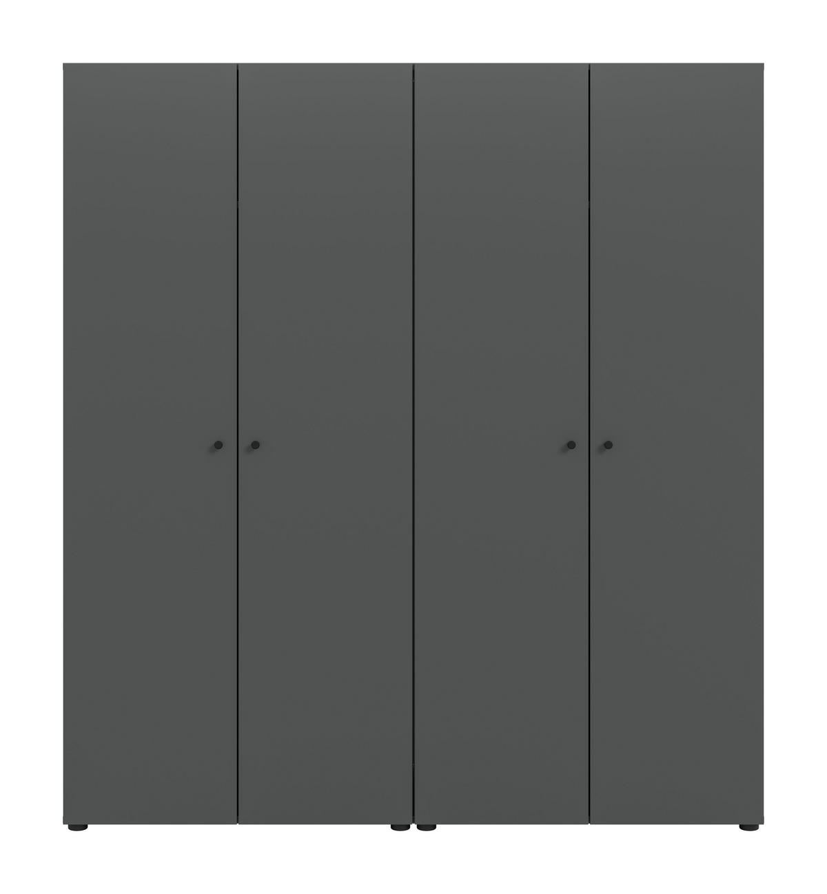 KLEIDERSCHRANKKOMBINATION Arbor (B/H/T: ca. 160/176/51 cm) in anthrazit/anthrazit - Anthrazit, Holzwerkstoff (160/176/51cm)