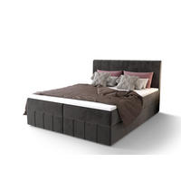 BOXBETT BAHAMA 200x200, mit Matratze H3 und Topper, Monolith 92 - Grau, Holz/Kunststoff (200/200cm) - Bedante