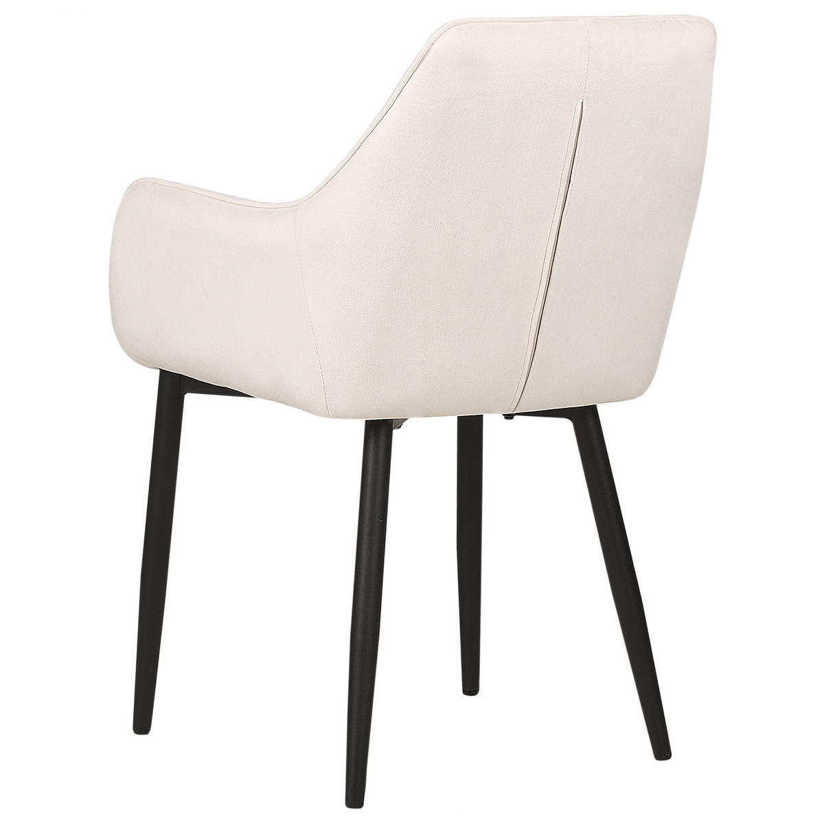 ESSZIMMERSTUHL 2er-Set Samtstoff cremeweiß Wellston - Schwarz/Weiß, Textil (60/84/61cm) - Beliani