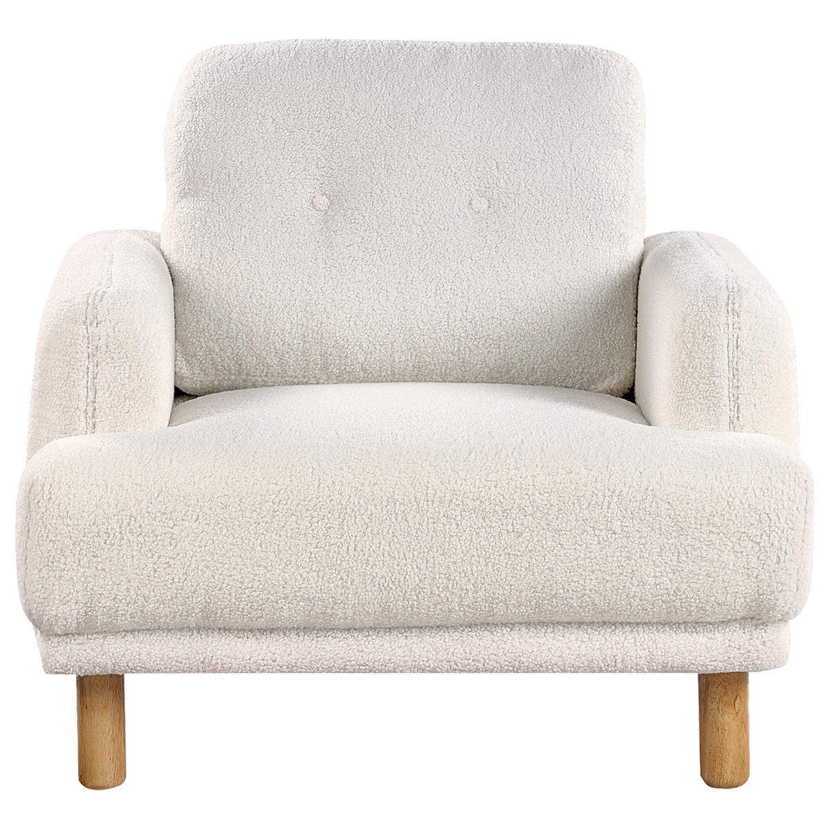SESSEL Bouclé Weiß Tuve - Hellbraun/Weiß, Textil (88/85/90cm) - Beliani
