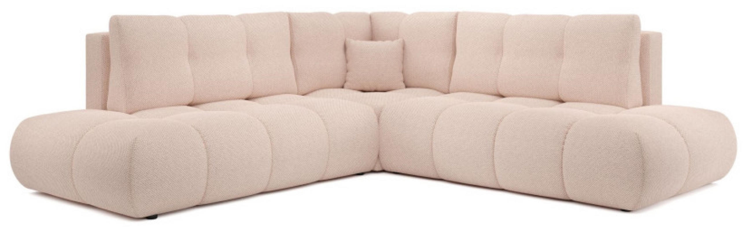 ECKSOFA Hellrosa SOHI Curio 60 Ausziehbar Mit Schlaffunktion - Rosa, Textil (266.5/266.5cm) - Sepro Meble