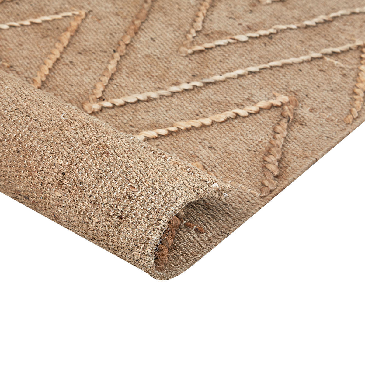 TEPPICH geflochten Daday 230/160 cm - Beige, Naturmaterialien (160/230cm) - Beliani