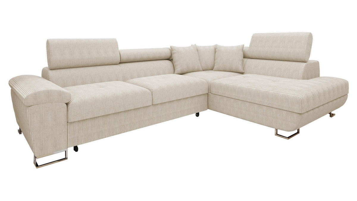 ECKSOFA Cotere Cord, Seite: Rechts - Naturfarben, Holz/Textil (270/202cm) - MIRJAN24