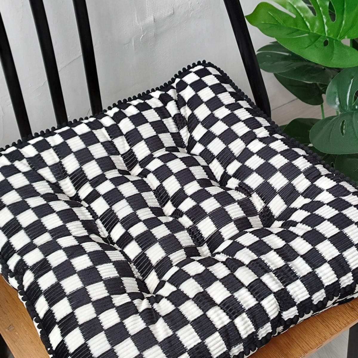 GARTENHOCKERAUFLAGE 42/42/9 cm - Schwarz, Textil (42/9/42cm) - Authentics