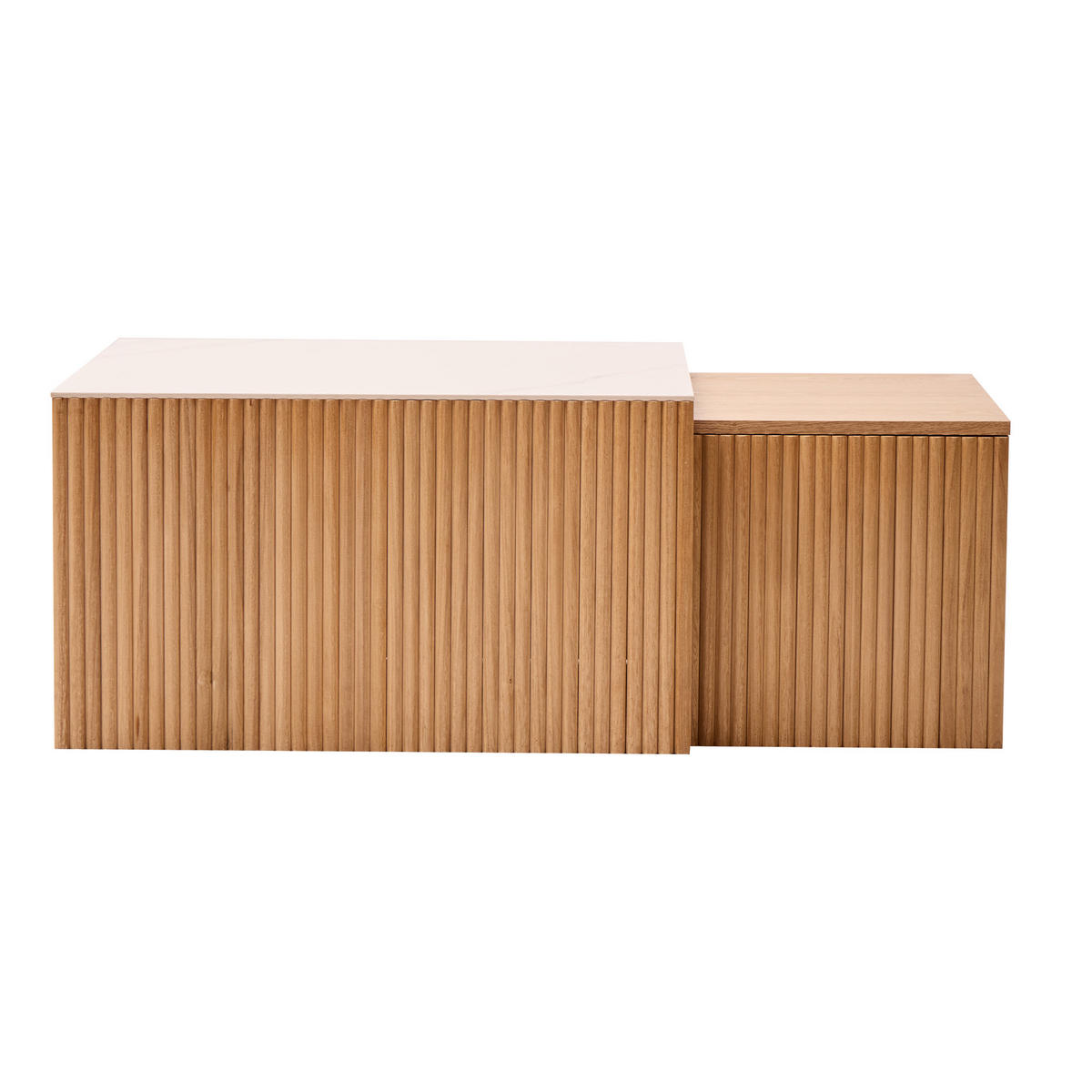 COUCHTISCH (2er Set) Rechteckig Braun 50 x 39 x 36 cm / 70 x 60 x 40 cm - Braun, Holz (60/70/40cm) - Nordlys
