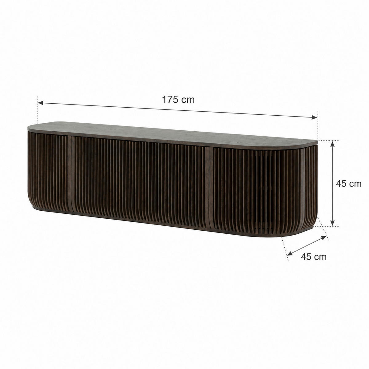 TV-MÖBEL Franz, Braune Massiveiche - Braun, Holz (45/45/175cm) - WOODEK