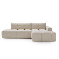 ECKSOFA Montero Bouclé-Stoff Creme Rechts - Creme, Holz/Textil (280/177cm) - Graingold