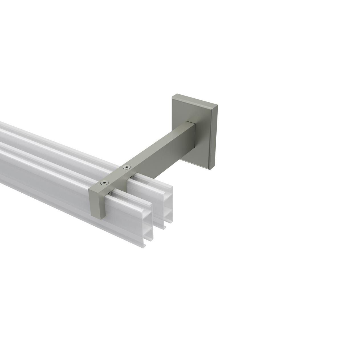 TRÄGER FÜR GARDINENSTANGEN INNENLAUF 14x35 mm, Smartline 2-läufig lang, Edelstahl-Optik - Edelstahlfarben, Metall (14.5/6.5/4.5cm) - INTERDECO