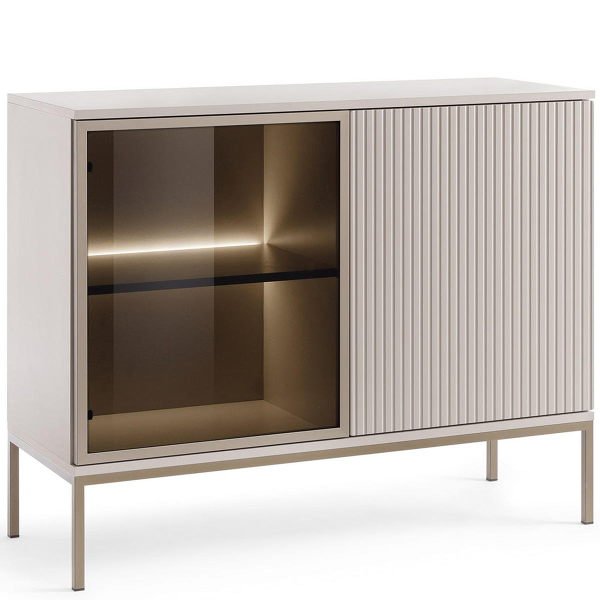 KOMMODE FONTE, Cremefarbig - Creme, Holzwerkstoff (104/83/39cm) - KONSIMO®