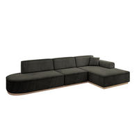 ECKSOFA Ottomane Rechts IREA-L2 - 327x165x80 cm Schwarz - Schwarz, Holzwerkstoff/Textil (327/165cm) - ALTDECOR