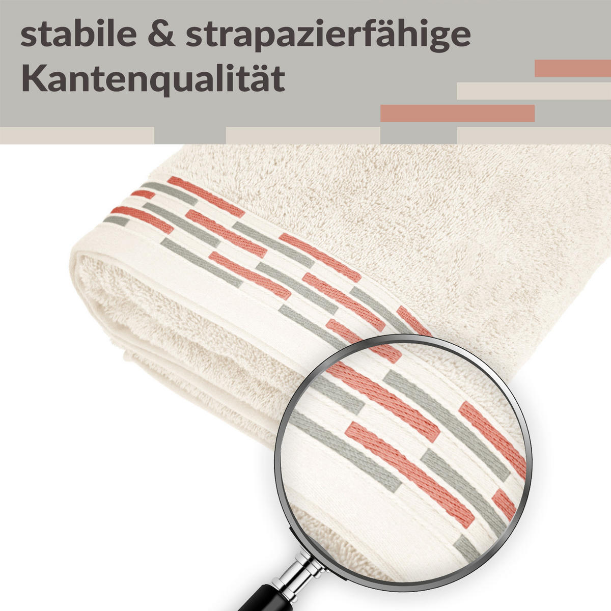 HANDTUCH Lugano Natur 2er 50x100 cm - Naturfarben, Textil (50/100cm) - Lashuma
