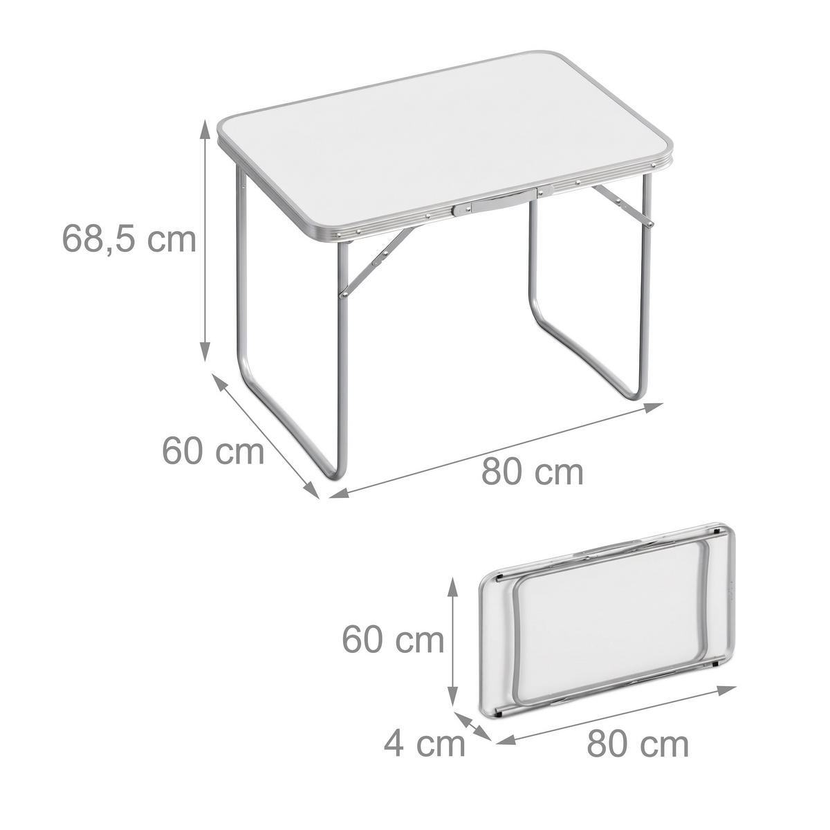 CAMPINGTISCH - Multicolor, Holzwerkstoff/Metall (60/80/68.5cm) - Relaxdays
