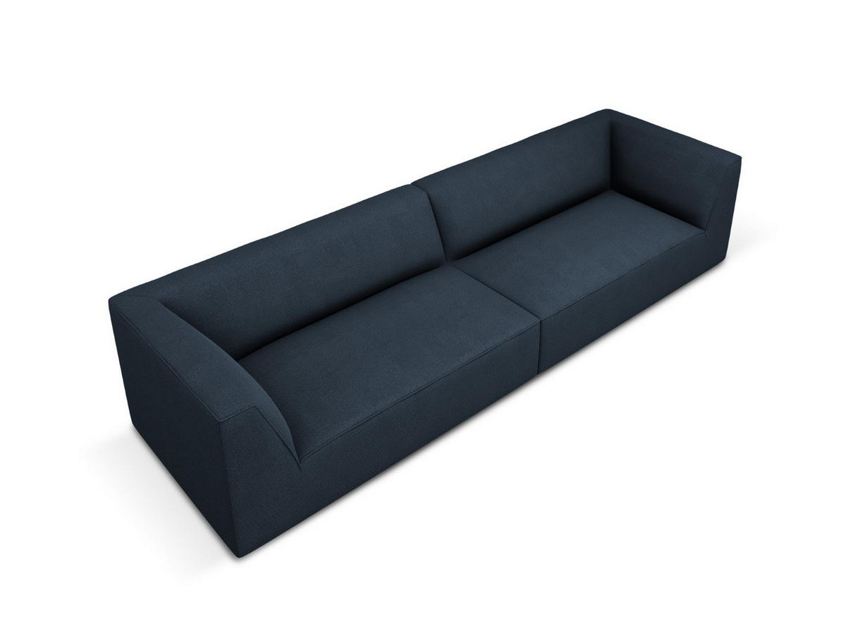 SOFA Ruby aus strukturiertem Stoff marineblau 4 Sitzplätze - Blau, Textil (302/69/93cm) - Micadoni