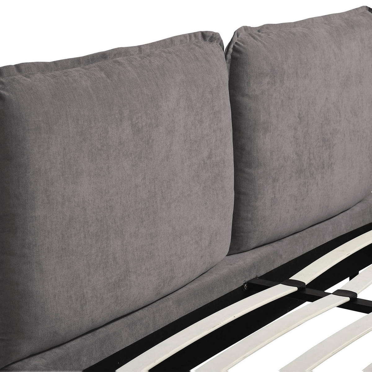 ČALOUNĚNÁ POSTEL Sombra, manželská postel 160x200 cm bez matrace, žinylková látka, tmavě šedá - tmavě šedá, kov (160/200cm) - Beautysofa