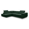 ECKSOFA Jerry in L-Form mit Schlaffunktion und Bettkasten, Farbe: Grün, Veloursstoff, Ottomane Links - Grün, Textil (202/275cm) - VENASI MÖBEL