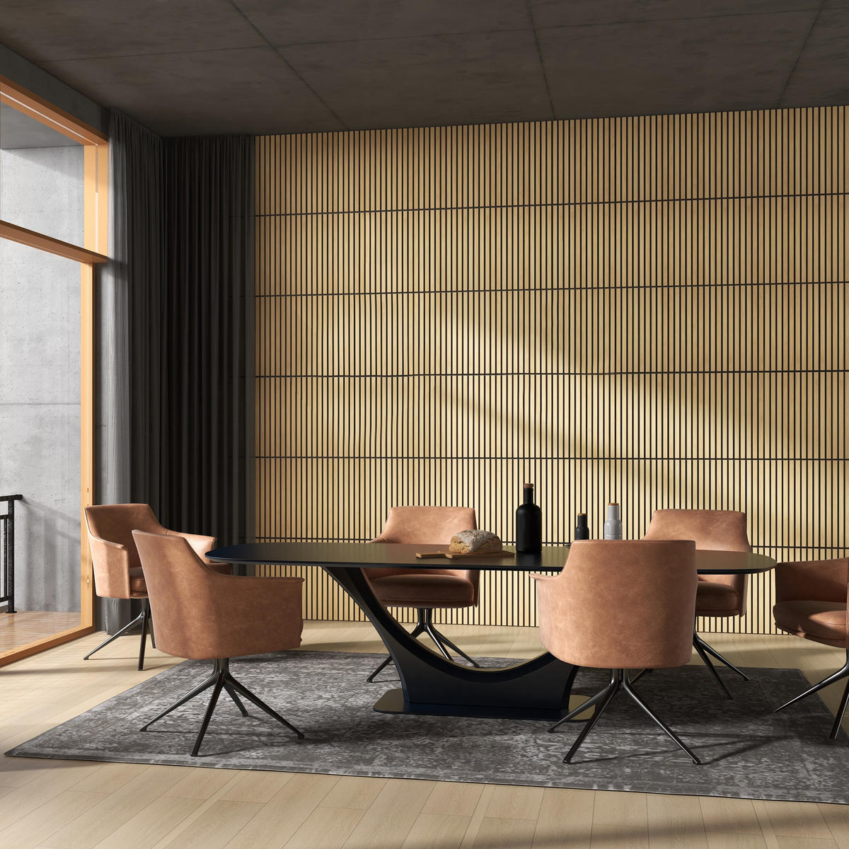 AKUSTIKPANEELE 4 Stück - Eiche Bianco, Holzwerkstoff (60/2.1/60cm) - HOMCOM