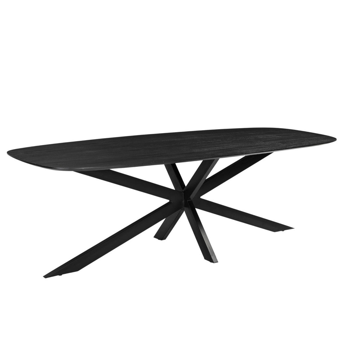 ESSTISCH oval aus Mangoholz 240cm, schwarz - Schwarz, Metall (240/100/76cm) - Giga Meubel