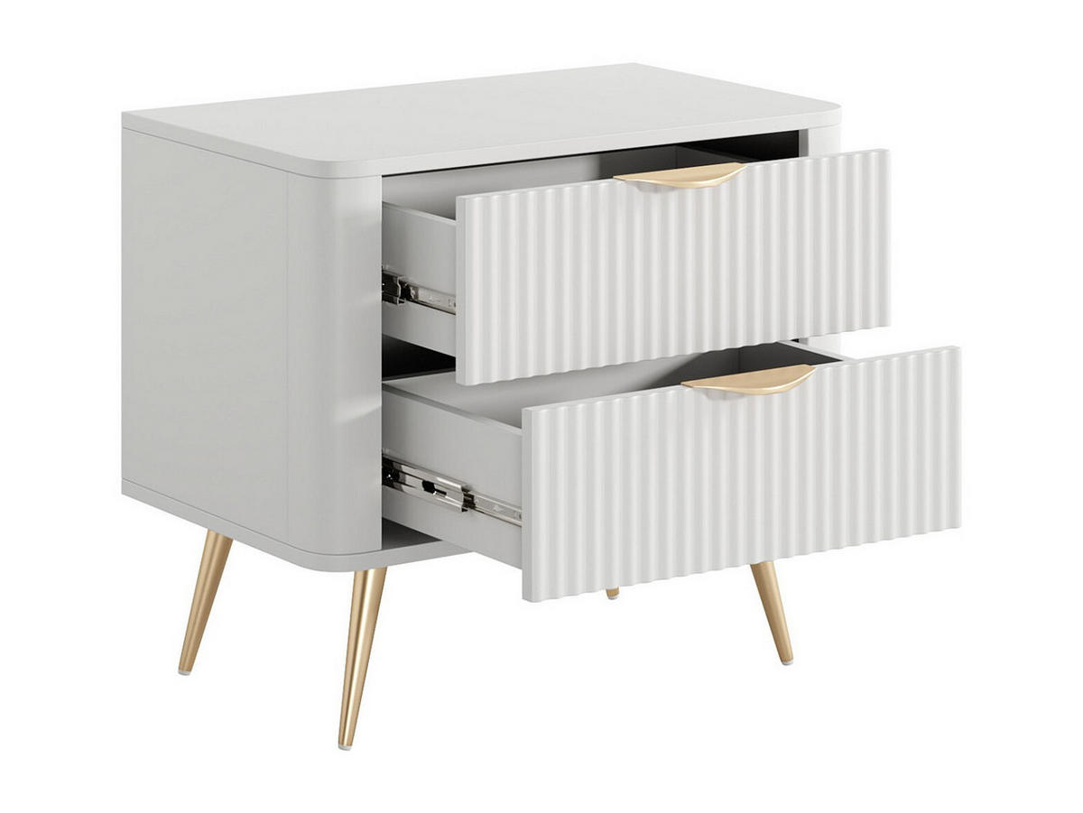 NACHTTISCH - 63.2 cm x 38 cm - Holz, Platte - Weiß - ELONARIA - Weiß, Holz (63.2/55.3/38cm) - Vente-Unique