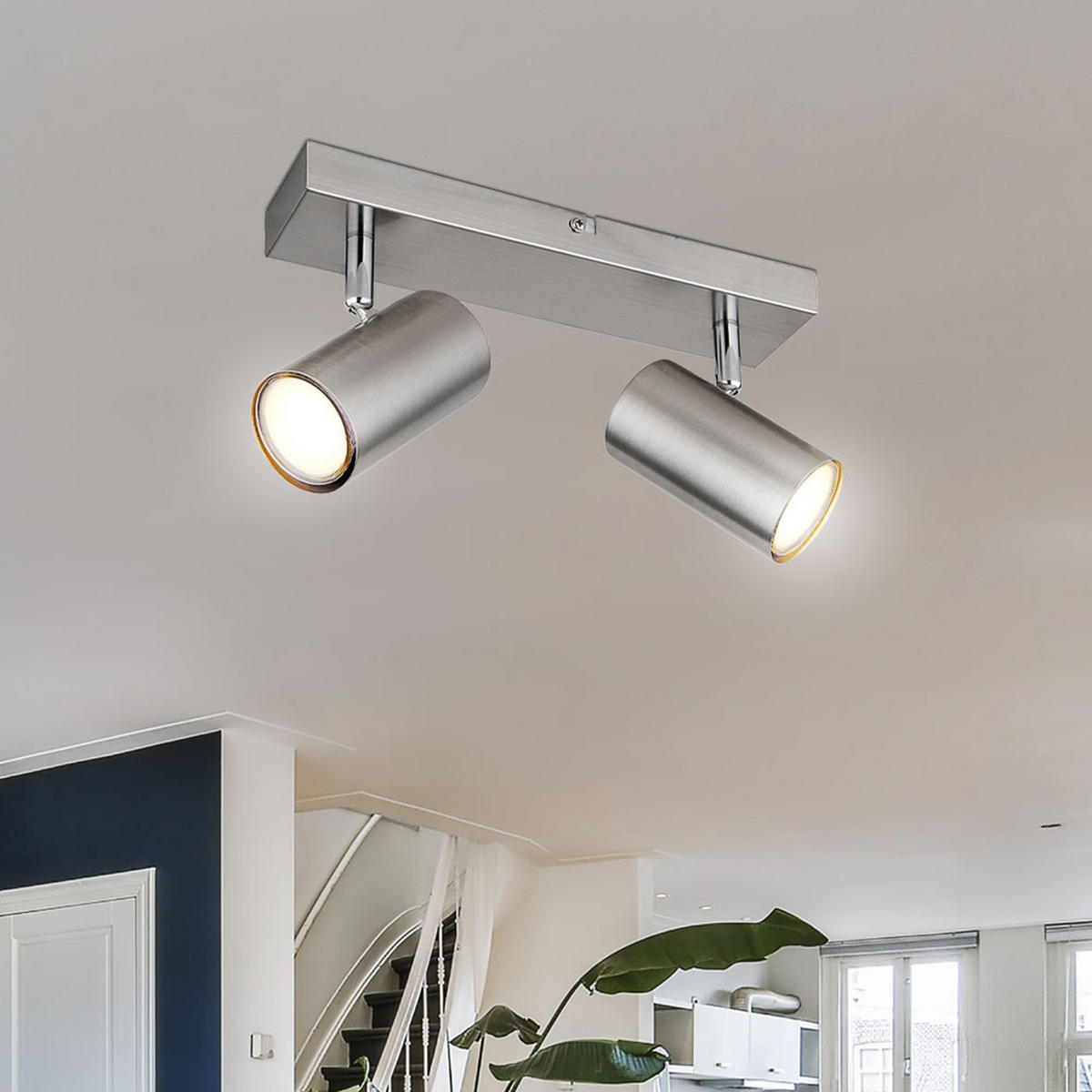 LED DECKENSTRAHLER Robby Metall Silber - Silberfarben, Metall (26/6/12cm) - Globo Lighting