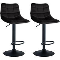 BARHOCKER Jerry Samt 87-108,5x43x46,5 cm Schwarz - Schwarz, Textil (43/87/46.5cm) - furnicato