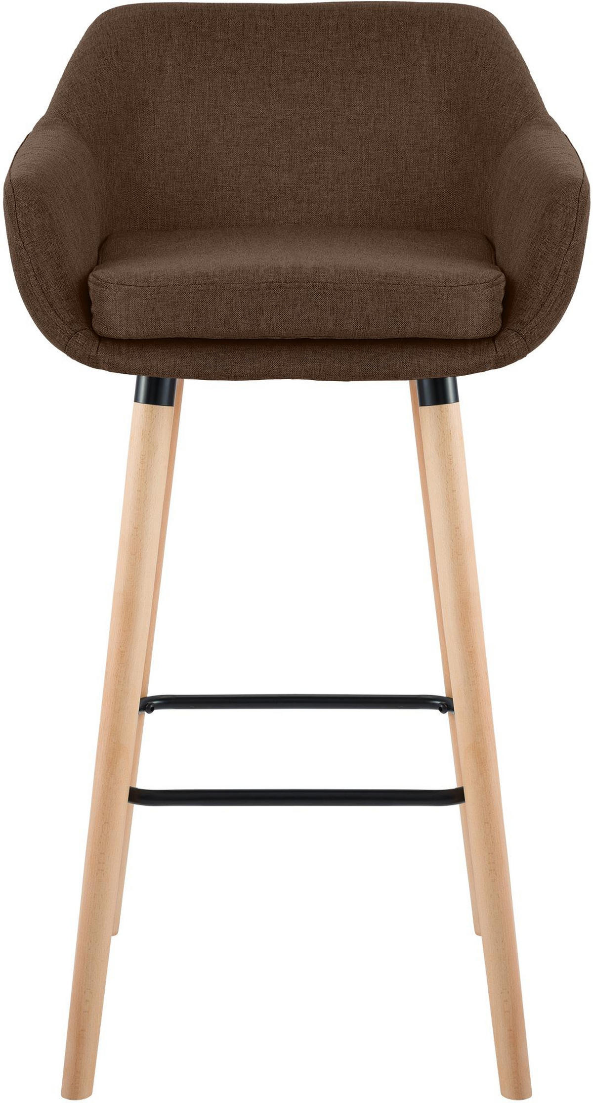 BARHOCKER Stoff Braun - Eukalyptusholzfarben/Braun, Holz/Textil (55/99/46cm) - CLP