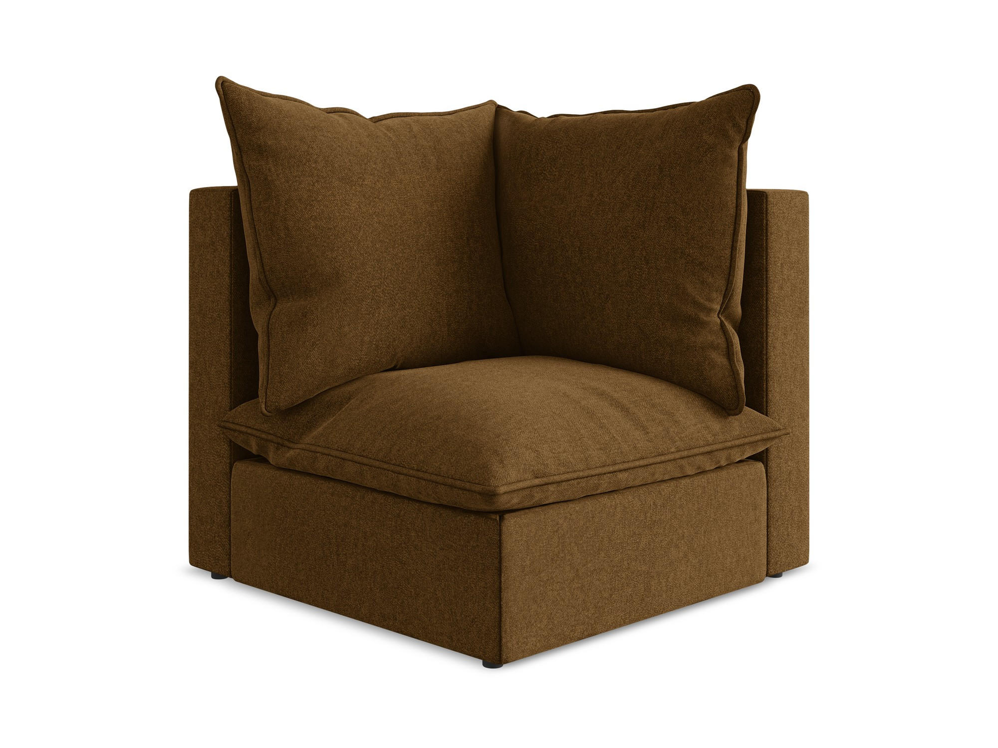 SOFAELEMENT Samt Stoff Gelb - Currygelb/Schwarz, Holzwerkstoff/Kunststoff (90/77/90cm) - Makamii