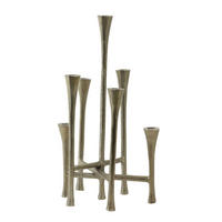KERZENHALTER 7L OLIVIER, Ø26x23x45 cm, Metall, Silber - Silberfarben, Metall (23/45/26cm) - Light & Living