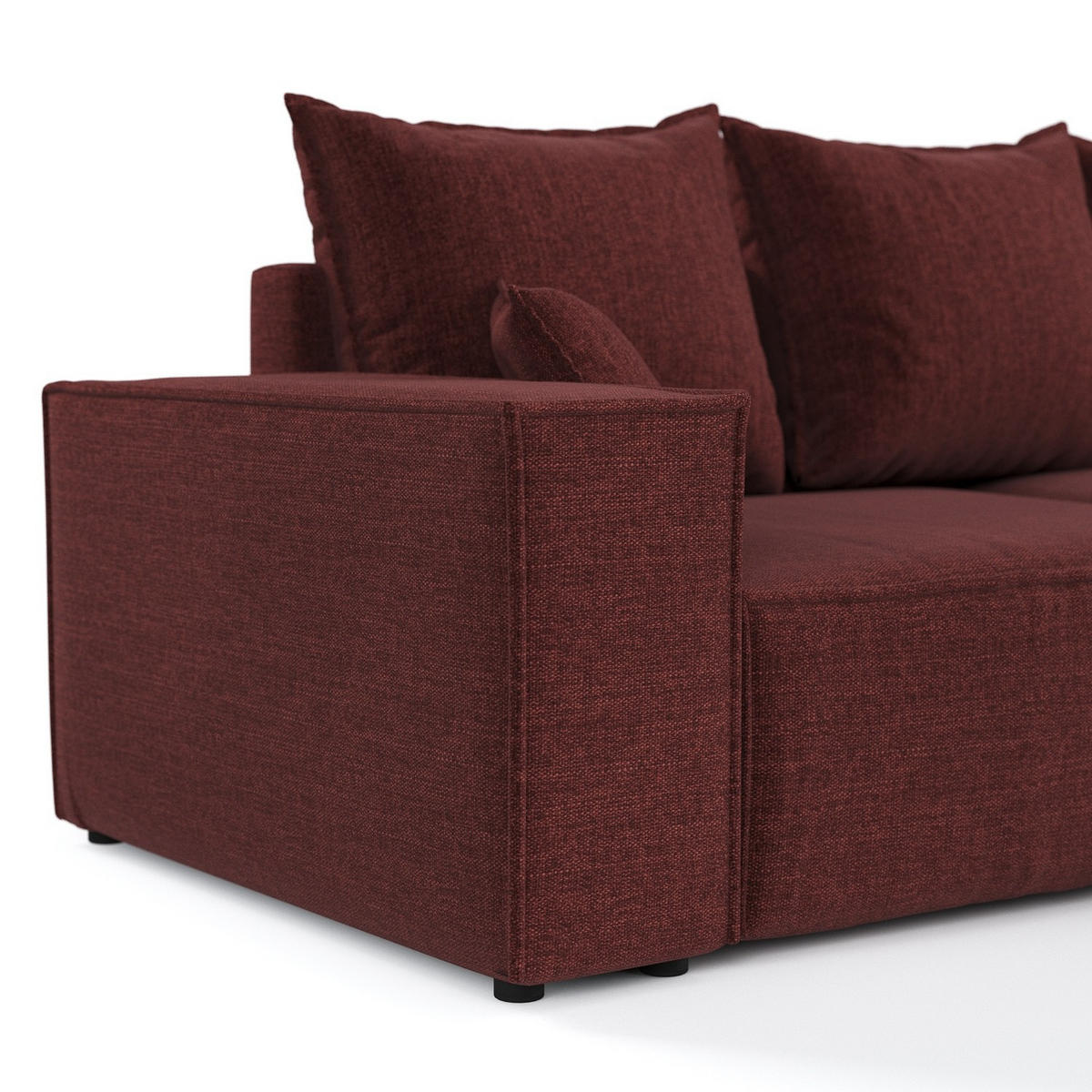 ROHOVÁ SEDAČKA SENSO, textil, Červená - černá/červená, dřevo/kompozitní dřevo (255/148cm) - AltaBeds