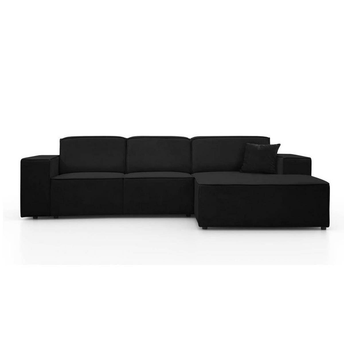 ECKSOFA ohne Schlaffunktion Pedro L schwarz rechts - Schwarz, Kunststoff/Textil (267/170cm) - Beautysofa