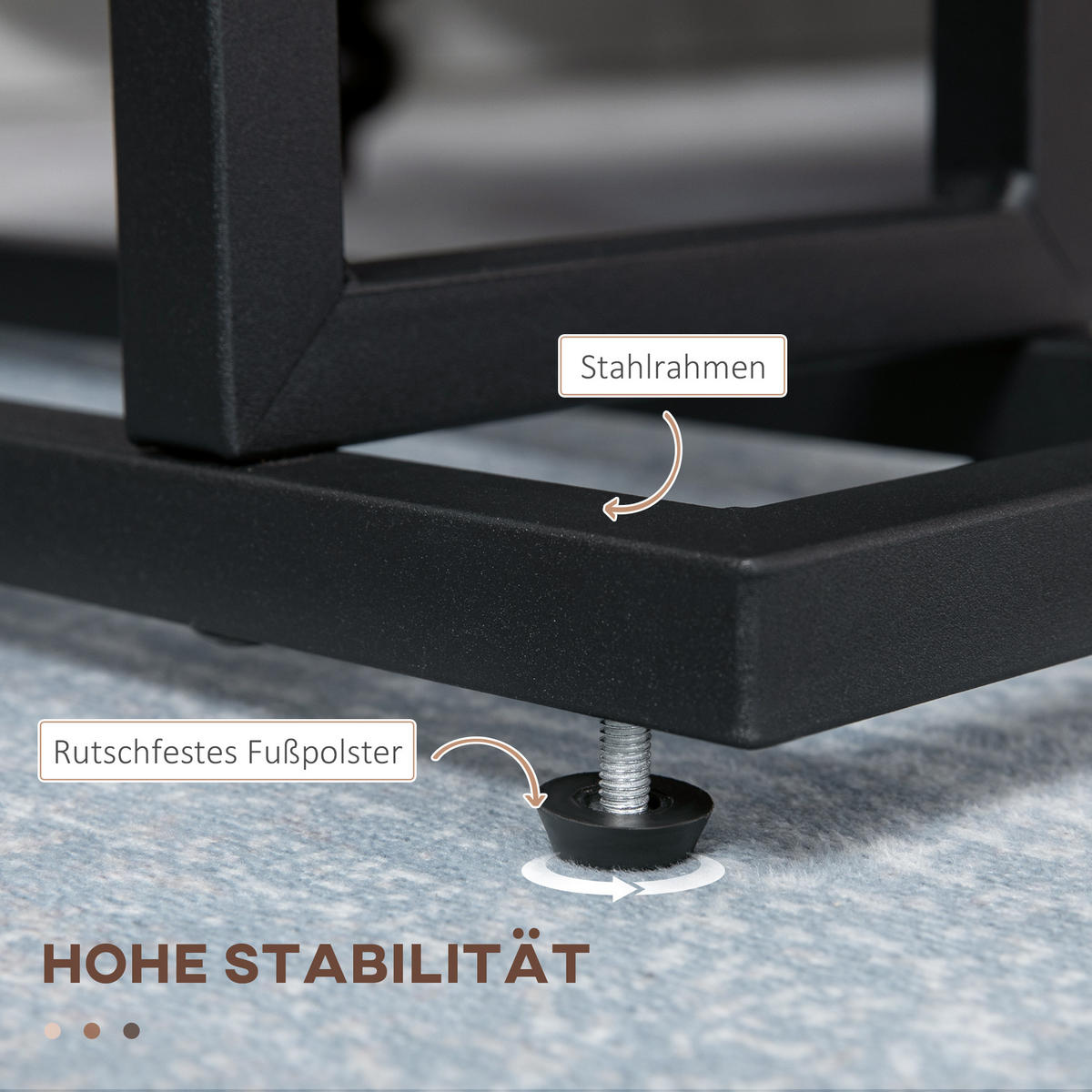 BEISTELLTISCH, Spanplatte, Dunkelbraun - Dunkelbraun, Kunststoff (49/19/55cm) - HOMCOM