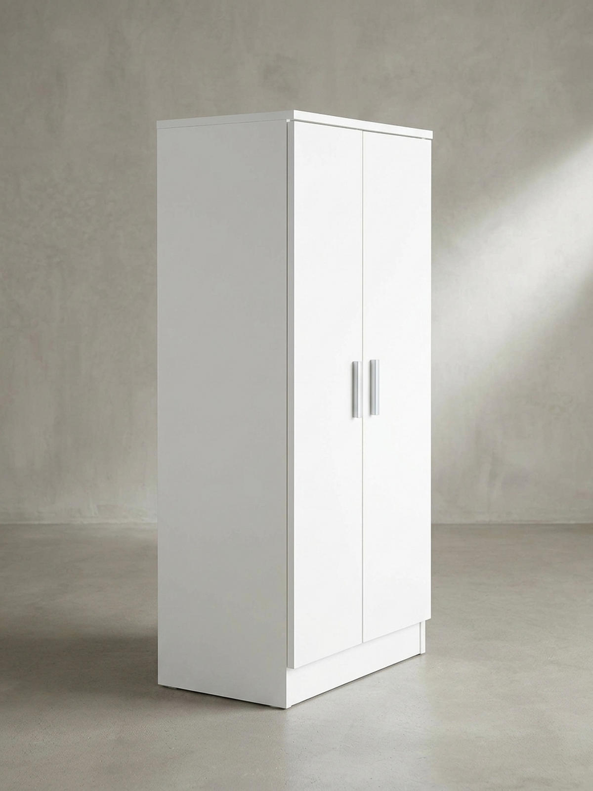 SCHUHSCHRANK – Weiß, für ca. 14 Paar Schuhe, 2 Türen, 2 Schubladen - Weiß, Holz (55/108/35cm) - KADIMA DESIGN