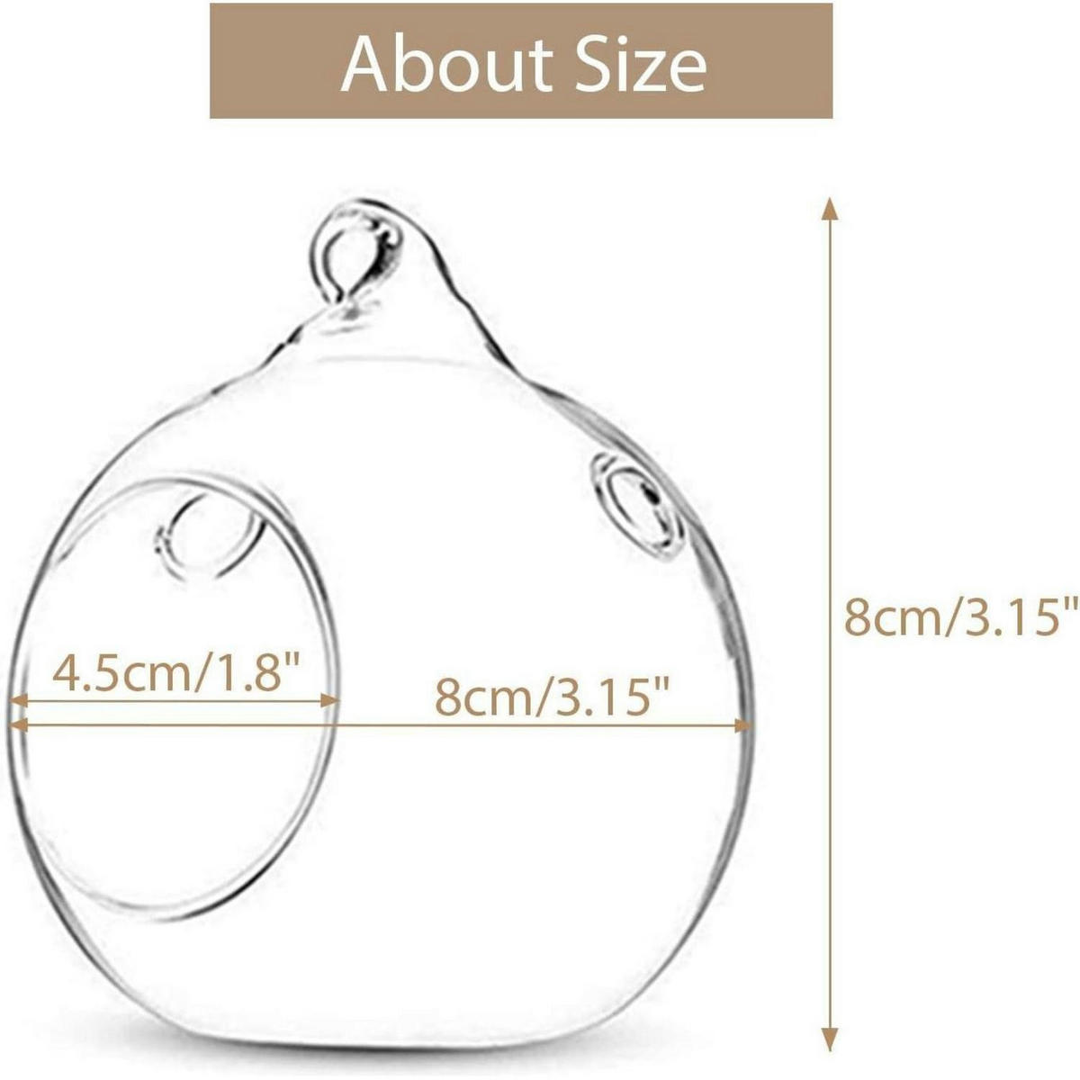 HÄNGENDE Glasball 12-teiliges Set 8 cm - Transparent, Glas (8cm)