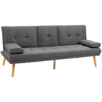 SCHLAFSOFA 181/77/78 cm in Dunkelgrau – 3-fach verstellbar - Dunkelgrau, Textil (77/78/181cm) - BEAOK
