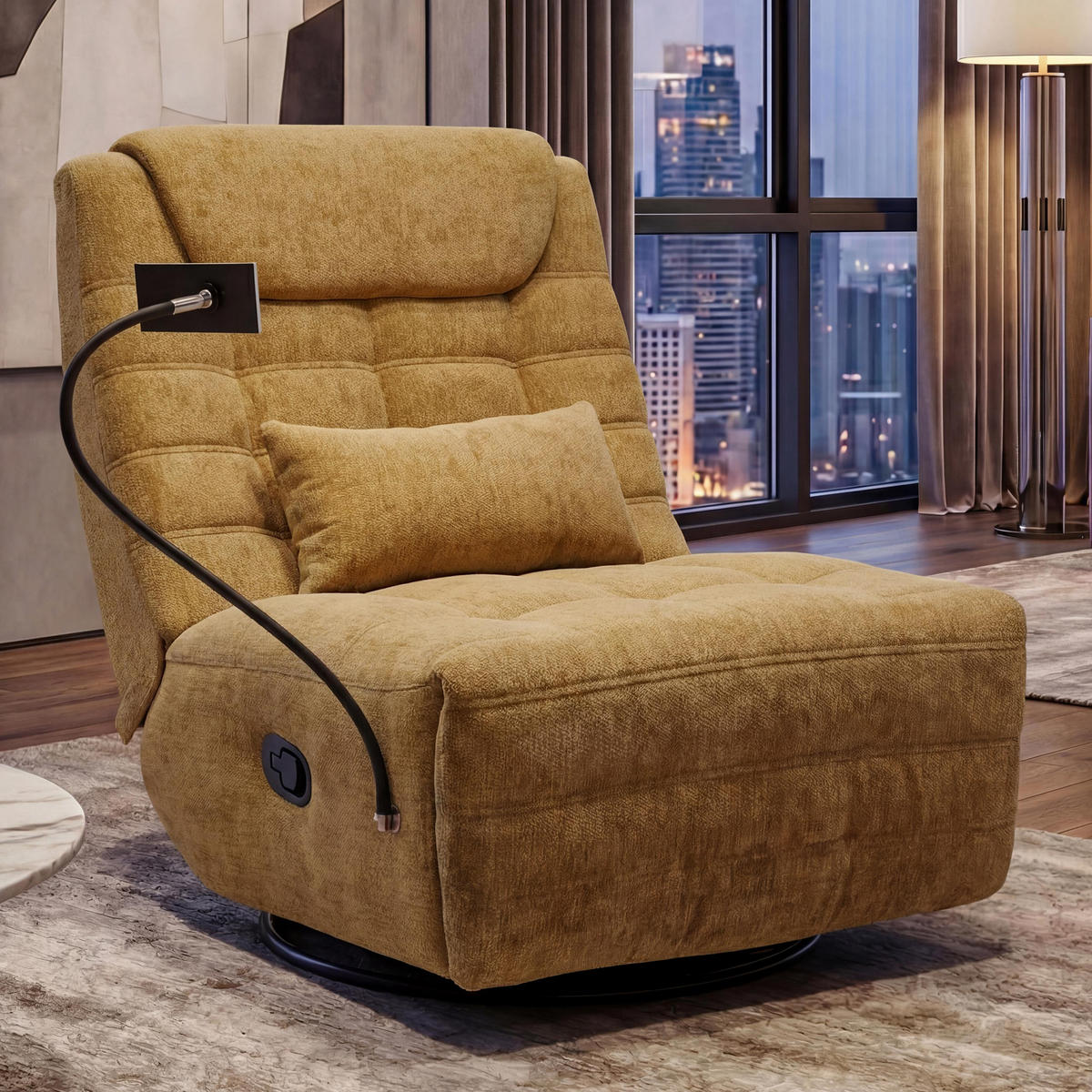 RELAXSESSEL Gelb - Gelb, Textil (82/96/163cm) - MCW